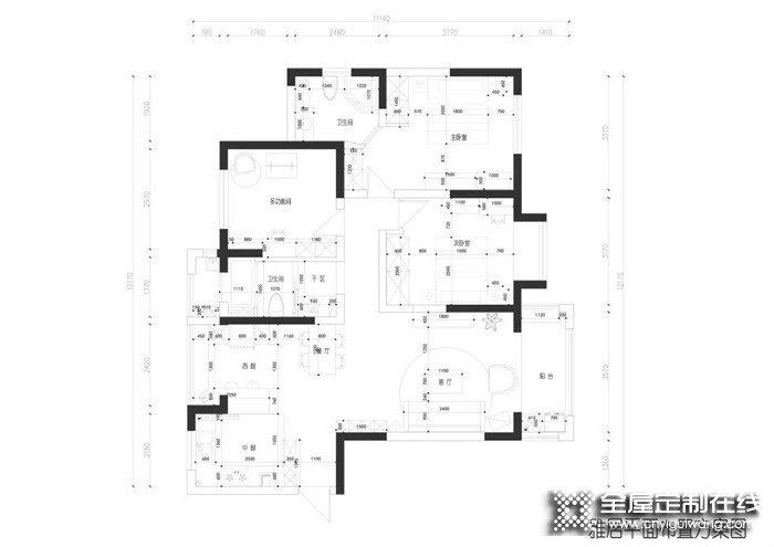 兔寶寶全屋定制實(shí)拍案例丨126㎡三室二廳，混搭多種風(fēng)格，獨(dú)特優(yōu)雅~